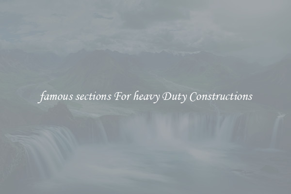 famous sections For heavy Duty Constructions
