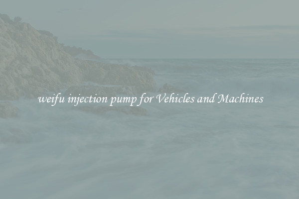 weifu injection pump for Vehicles and Machines