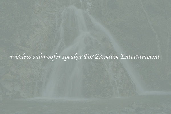 wireless subwoofer speaker For Premium Entertainment 