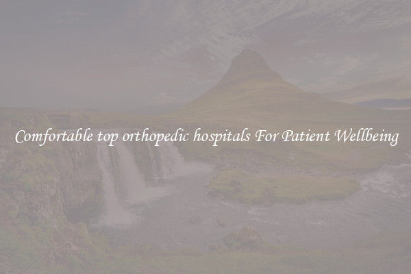 Comfortable top orthopedic hospitals For Patient Wellbeing