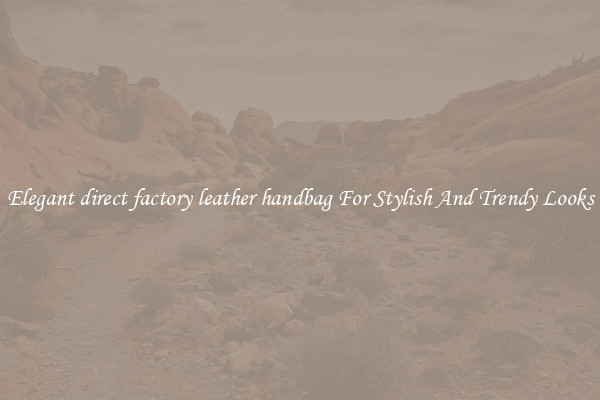 Elegant direct factory leather handbag For Stylish And Trendy Looks
